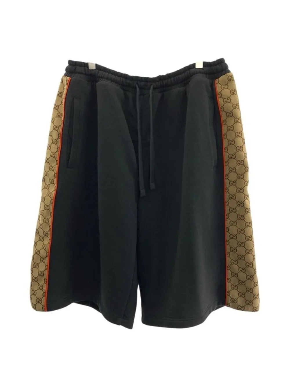 Gucci GG Insert Black Dark Gray Cotton Shorts L